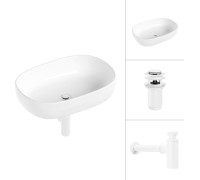 Умывальник Lauter 21836 + клапан 21190W + сифон 21635W белый матовый