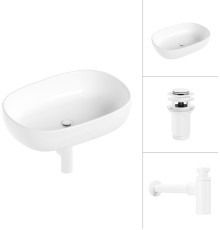 Умывальник Lauter 21836 + клапан 21190W + сифон 21635W белый матовый