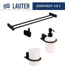 Набор аксессуаров для ванной Lauter 21SH2062 + 21SH42092 + 21SH2092 + 21SH42022 Matt Black, 4 предмета
