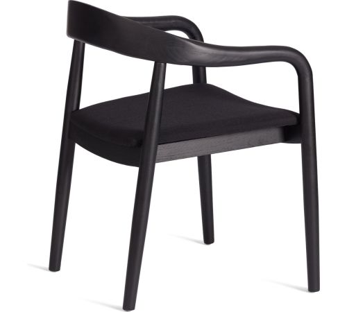 Стул с подлокотниками TetChair Baldur дерево вяз/ткань лен, черный/черный лен