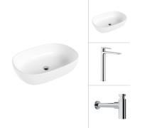 Умывальник Lauter 21836 + Reef 21CK8678C с сифоном 21635CH хром
