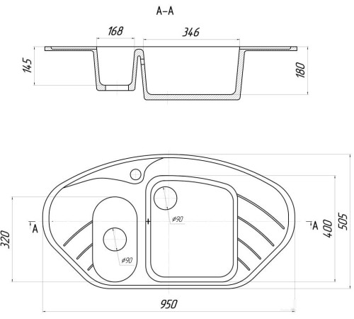 Кухонная мойка Gerhans E02 оникс