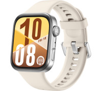 Умные часы Huawei Watch FIT 4 серебристый, с бежевым силиконовым ремешком, международная версия