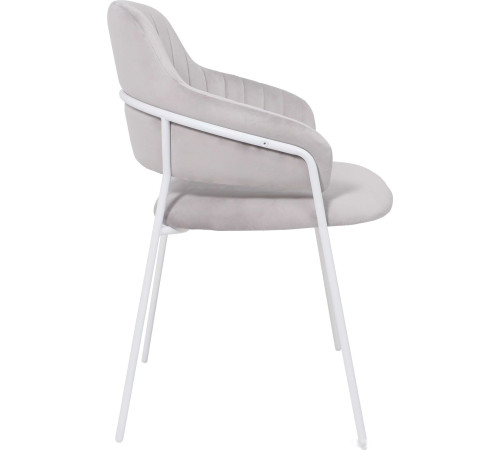 Стул с подлокотниками Алвест AV 448 светло-серый бархат H-09/белый