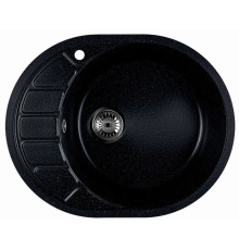 Кухонная мойка Marblan Ovata R черный,с сифоном