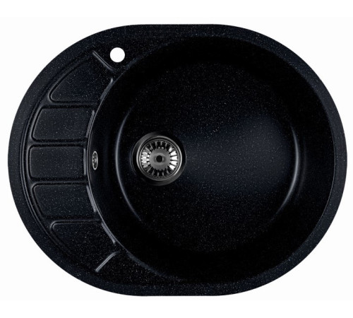 Кухонная мойка Marblan Ovata R черный,с сифоном