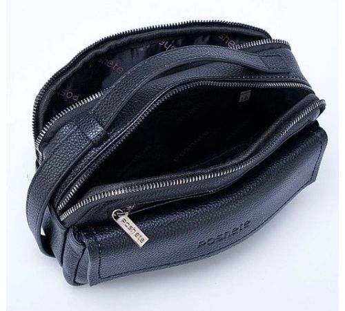 Мужская сумка Poshete 249-6610-1-BLK черный