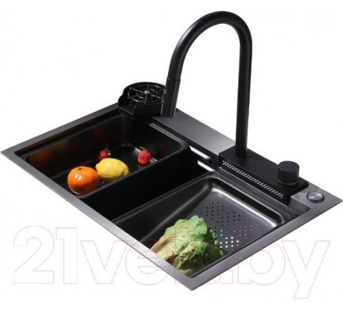 Кухонная мойка Abber Wasser Kreis AF2194B черный матовый