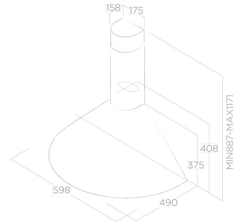Кухонная вытяжка Elica Tonda WH F/60 2939587C