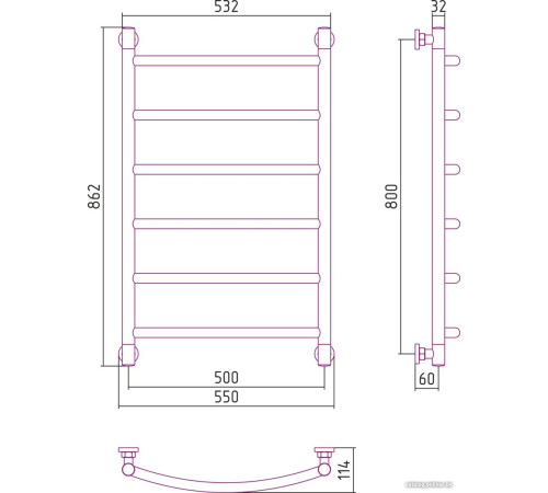 Полотенцесушитель Сунержа Галант+ 800x500 03-0200-8050