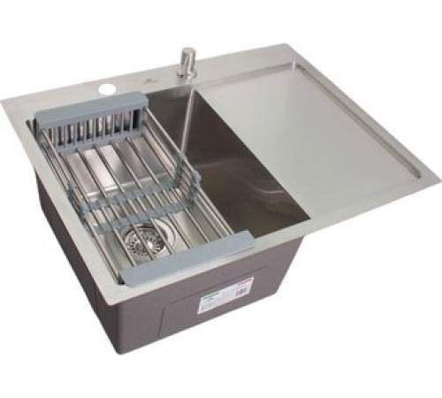 Кухонная мойка Wisent WS-36550-L/GER013 с сифоном, дозатором и коландером