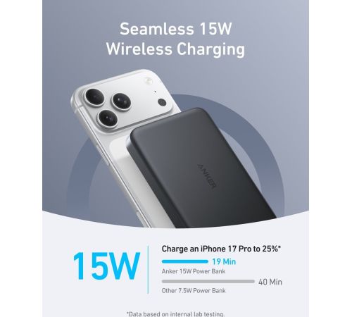 Внешний аккумулятор Anker MagGo Power Bank A1664 10000mAh черный