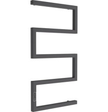 Полотенцесушитель Маргроид Ferrum Snake СНШ профильный 80*50 Черный матовый, скрытого монтажа, таймер слева