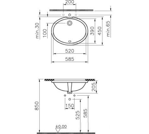 Умывальник Vitra Arkitekt 58.5x45 6069B003-0012