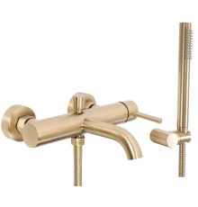 Смеситель Rea Lungo Matt Gold B8010 белый