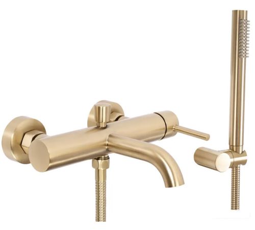 Смеситель Rea Lungo Matt Gold B8010 белый