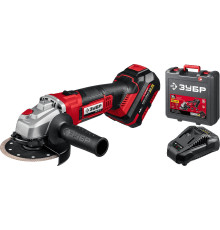 Угловая шлифмашина Зубр УШМ-18-125-41 с АКБ, кейс