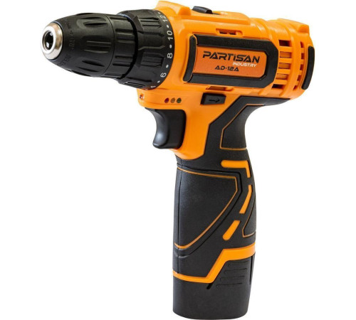 Дрель-шуруповерт Partisan AD-12A с 2-мя АКБ, кейс