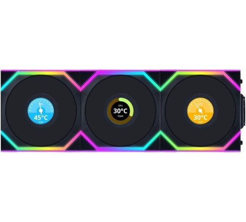 Комплект вентиляторов для корпуса с контроллером Lian Li Uni Fan SL 120 Wireless LCD Reverse G99.12RSLLCD1W3B.R0