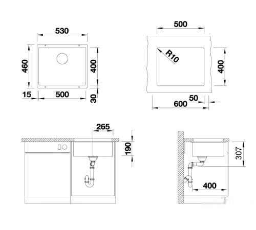 Кухонная мойка ZorG Subline 50 серый жемчуг