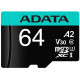 Карта памяти A-Data Premier Pro AUSDX64GUI3V30SA2-RA1 microSDXC 64GB с адаптером