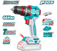 Ударная дрель-шуруповерт Total TIDLI20668 с 2-мя АКБ