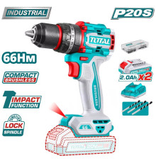 Ударная дрель-шуруповерт Total TIDLI20668 с 2-мя АКБ