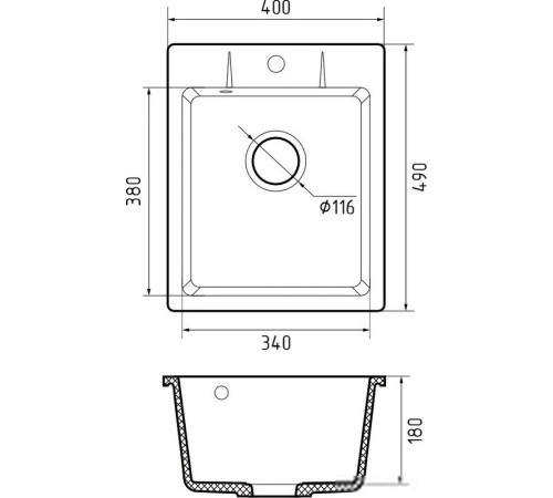 Кухонная мойка GranFest Urban GF-UR-240 темно-серый