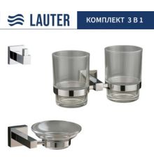 Набор аксессуаров для ванной Lauter 21SH6081 + 21SH6051 + 21SH6091 Chrome, 3 предмета