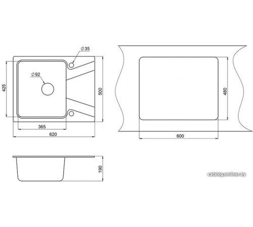 Кухонная мойка Granula 6201 песок
