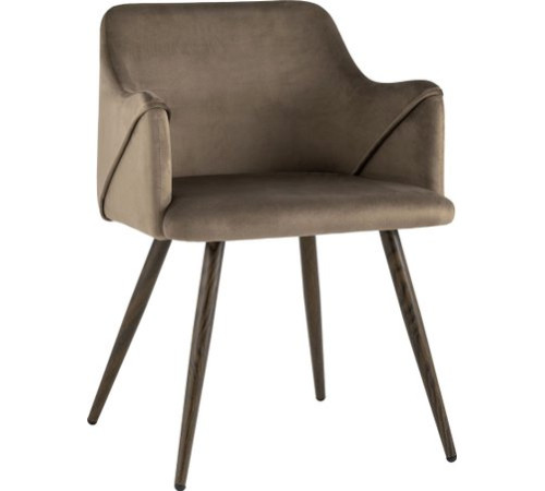 Стул с подлокотниками Stool Group Монарх велюр, коричневый