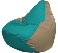 Кресло-мешок Flagman Груша Макси Г2.1-289 бежевый темный/бирюзовый