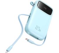 Внешний аккумулятор Baseus Qpow2 Dual-Cable Digital Display Fast Charge Power Bank 22.5W 10000mAh голубой