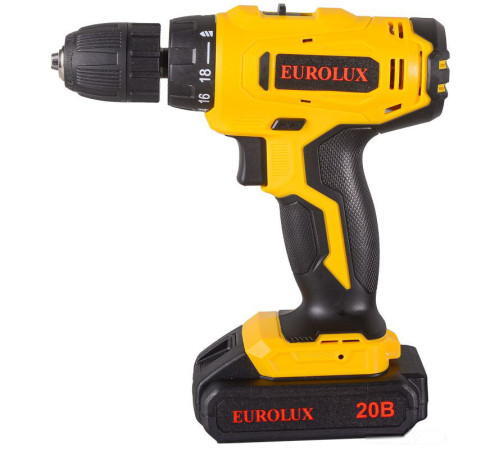 Дрель-шуруповерт Eurolux ДА-20/2Li 72/14/52 с 2-мя АКБ, кейс