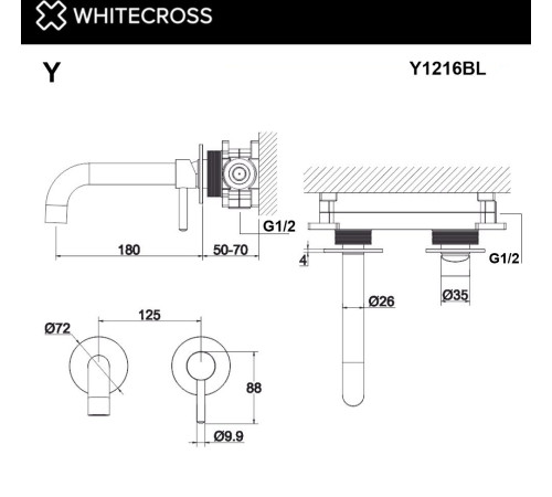 Смеситель Whitecross Y Y1216GLB брашированное золото