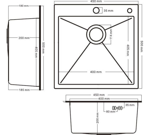Кухонная мойка Schtoff Best Decor Silver 4550