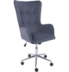 Офисное кресло AksHome Bella XL chrome Kiton 713 Graphite велюр/графит