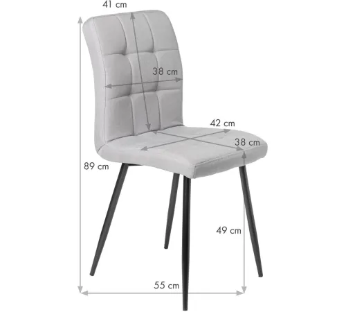 Стул Mio Tesoro Вивьен DC-140C серый/хром