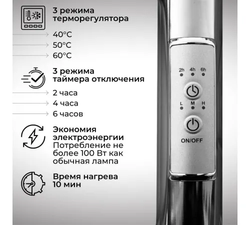 Полотенцесушитель Маргроид Ferrum Cook СНШ 18*40 Белый матовый, скрытого монтажа, таймер слева