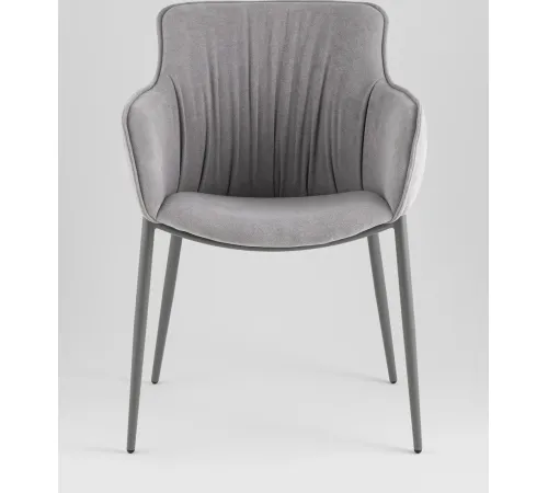 Стул с подлокотниками Stool Group Твигги LV-118-RlS-08-7005 шенилл серый/серый