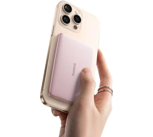Внешний аккумулятор Baseus PicoGo AM41 Ultra-Slim Magnetic Power Bank 5000mAh розовый