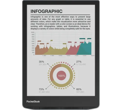 Электронная книга PocketBook 743K3 InkPad Color 3 черный/серебристый