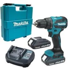 Дрель-шуруповерт Makita LXT Basic DDF490WVE с 2-мя АКБ, кейс