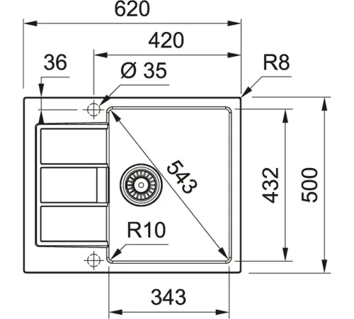 Кухонная мойка Franke Sirius 2.0 S2D 611-62 500 Tectonite 143.0628.363 белый