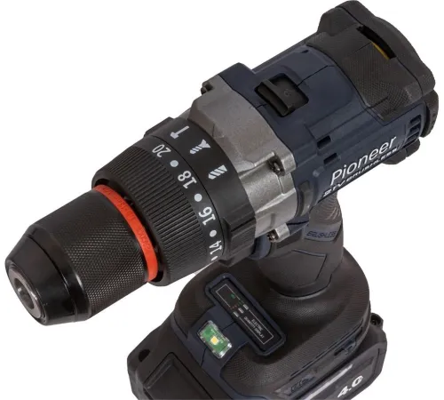 Ударная дрель-шуруповерт Pioneer Tools CID-E2002BL-01 с 2-мя АКБ, кейс