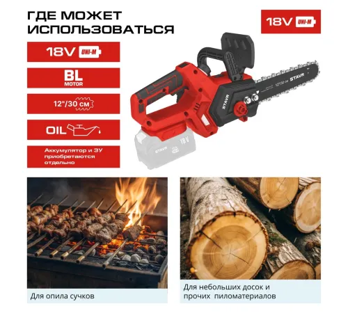 Аккумуляторная пила Stavr Ставр SCS 18BL-30 без АКБ