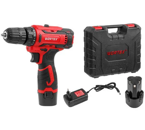 Дрель-шуруповерт Wortex BD 1220 Li 1329356 с 2-мя АКБ, кейс