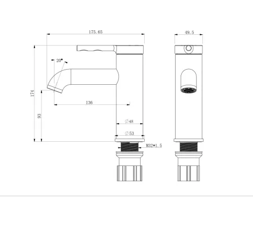 Смеситель Roxen Santi 50034017-GM