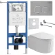 Унитаз подвесной Roxen Royal Matt в комплекте с инсталляцией StounFix Dual Fresh 6 в 1 968275 кнопка: хром - матовый