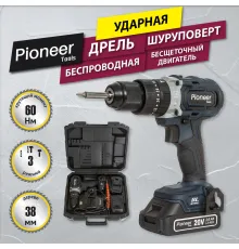 Ударная дрель-шуруповерт Pioneer Tools CID-E2002CB с 2-мя АКБ, кейс